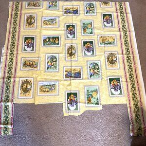 1 Piece of Easter Cotton Fabric Panel Material Chicks Yellow Quilting Sewing